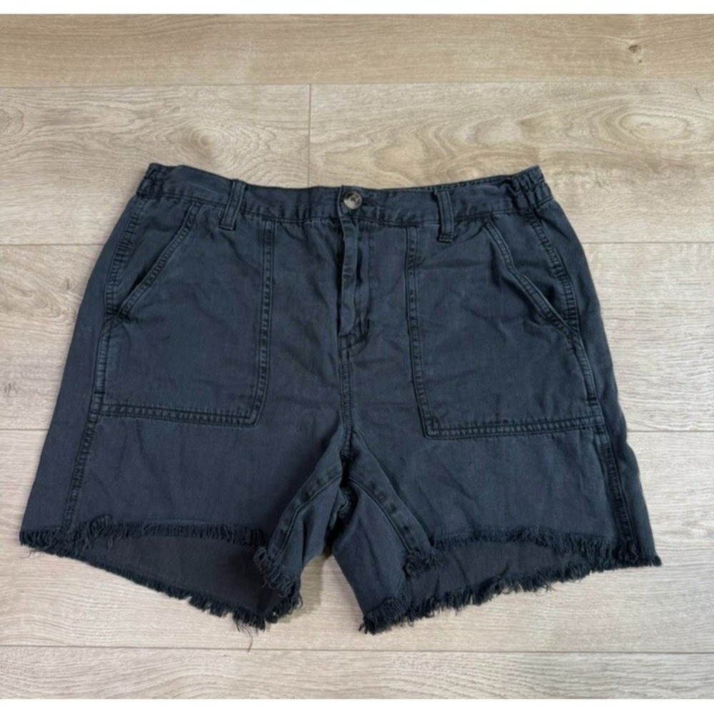 Aerie Women's Shorts Gray Solid Adventure Utility Frayed Hem linen blend size M